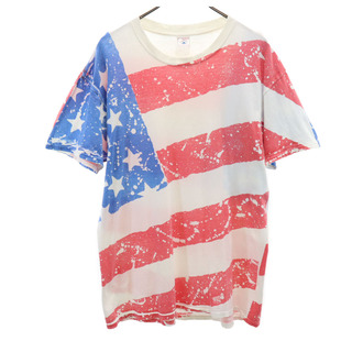 DELTA - デルタ 90s USA製 オールド 星条旗 星条旗 半袖 Tシャツ L ホワイト DELTA メンズ