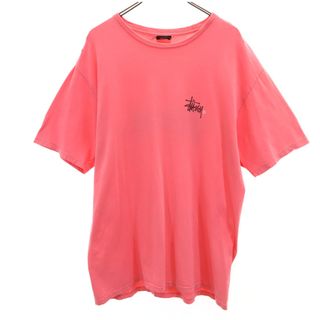 STUSSY - ステューシー 両面プリント 半袖 Tシャツ L ピンク STUSSY メンズ