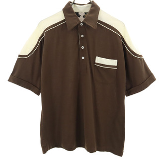 ヴィンテージ 70s 80s 半袖 ポロシャツ L ブラウン VINTAGE メンズ(ポロシャツ)