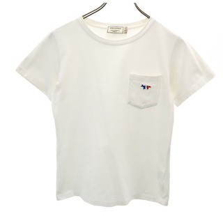 メゾンキツネ(MAISON KITSUNE')のメゾンキツネ ポルトガル製 半袖 Tシャツ S ホワイト MAISON KITSUNE レディース(Tシャツ(半袖/袖なし))