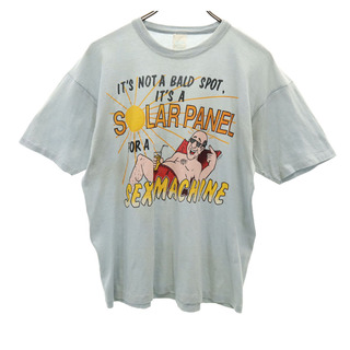 オールド 80s 90s USA製 半袖 Tシャツ L グレー OLD メンズ(Tシャツ/カットソー(半袖/袖なし))
