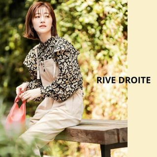 RIVE DROITE - リヴドロワ　フラワープリントフリルカラーブラウス