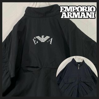 エンポリオアルマーニ(Emporio Armani)のエンポリオアルマーニ ハーフジップ ナイロンジャケット バックロゴ ハイネック(ナイロンジャケット)