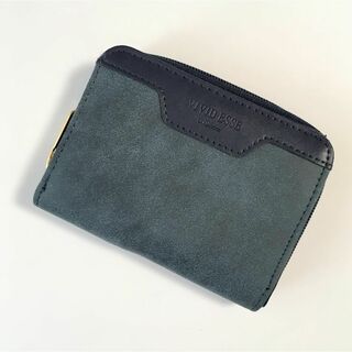 r738 【新品・未使用】男女兼用　二つ折り財布　マット  ダークブルー(財布)