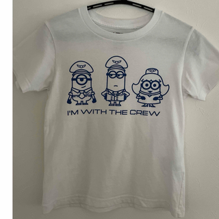 ユニクロ(UNIQLO)のミニオン　110 白 綿Tシャツ(Tシャツ/カットソー)