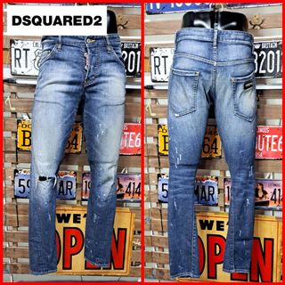 ディースクエアード(DSQUARED2)のディースクエアード　ストレッチ　ロゴプレート　デニム　ジーンズ　44(デニム/ジーンズ)