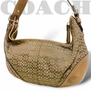 コーチ(COACH)の美品【コーチ】6385 ショルダーバッグ  肩掛け ミニシグネチャー キャンバス(ショルダーバッグ)