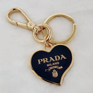PRADA - PRADA プラダ　キーリング　チャーム　ハート　ブラック　ゴールド