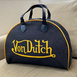 ボンダッチ(Von Dutch)の希少！Von Dutch ボンダッチ デニム生地 ボストンバッグ 紺黄(ボストンバッグ)