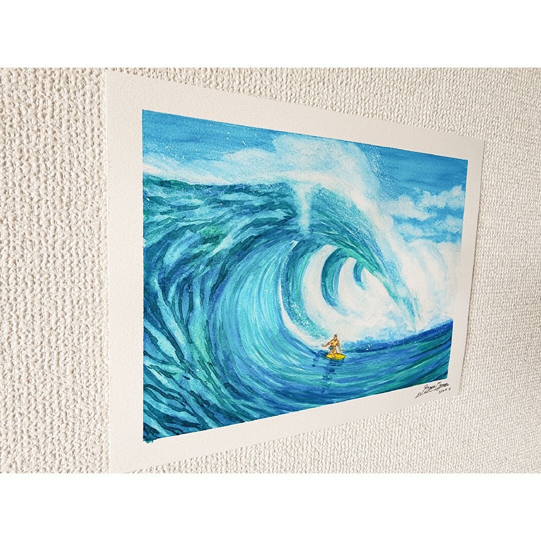 水彩画 風景画 海の絵 海 サーフィン サーフィンの絵 絵画 水彩画 風景画 海の絵 海 サーフィン サーフィンの絵 絵画