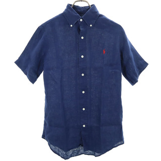 ラルフローレン(Ralph Lauren)のラルフローレン リネン 半袖 ボタンダウンシャツ XS ネイビー RALPH LAUREN メンズ(シャツ)