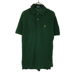 ポロバイラルフローレン 半袖 ポロシャツ M グリーン Polo by Ralph Lauren 鹿の子地 メンズ(ポロシャツ)