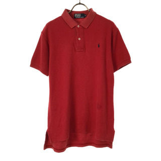 ポロバイラルフローレン 半袖 ポロシャツ M レッド Polo by Ralph Lauren 鹿の子地 メンズ(ポロシャツ)