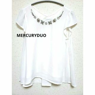 マーキュリーデュオ(MERCURYDUO)の☆MERCURYDUO☆マーキュリーデュオ☆ビジュー付きシフォントップス(Tシャツ(半袖/袖なし))