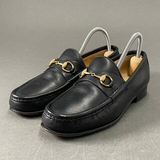 グッチ(Gucci)の3f2 GUCCI グッチ ホースビットローファー 6 1/2 ブラック レザー leather イタリア製 シューズ(ローファー/革靴)