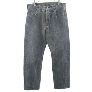 リーバイス(Levi's)のリーバイス 2001年 米国製 501 後染め ストレートデニムパンツ W34 グレー Levi's ジーパン ボタンフライ メンズ(デニム/ジーンズ)