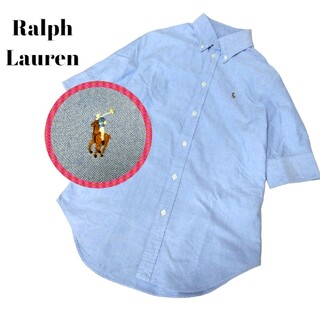 Ralph Lauren - 美品　ラルフローレン　半袖　ポニーロゴ　刺繍　シャツ　ブラウス　コットン