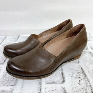 《美品》dansko ダンスコ レザーパンプス ウェッジソール ブラウン