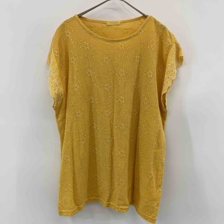Bell mode  黄色　イエロー　レース　 レディース Tシャツ（袖なし）(Tシャツ(半袖/袖なし))
