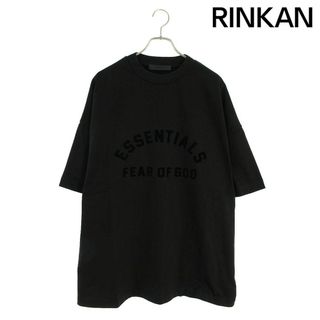 フィアオブゴッド(FEAR OF GOD)のフォグ  ESSENTIALS SS TEE JET BLACK ロゴワッペンオーバーサイズTシャツ メンズ M(Tシャツ/カットソー(半袖/袖なし))