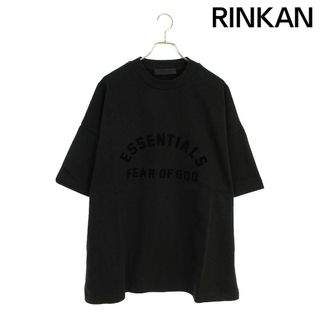 フィアオブゴッド(FEAR OF GOD)のフォグ  ESSENTIALS SS TEE JET BLACK ロゴワッペンオーバーサイズTシャツ メンズ M(Tシャツ/カットソー(半袖/袖なし))