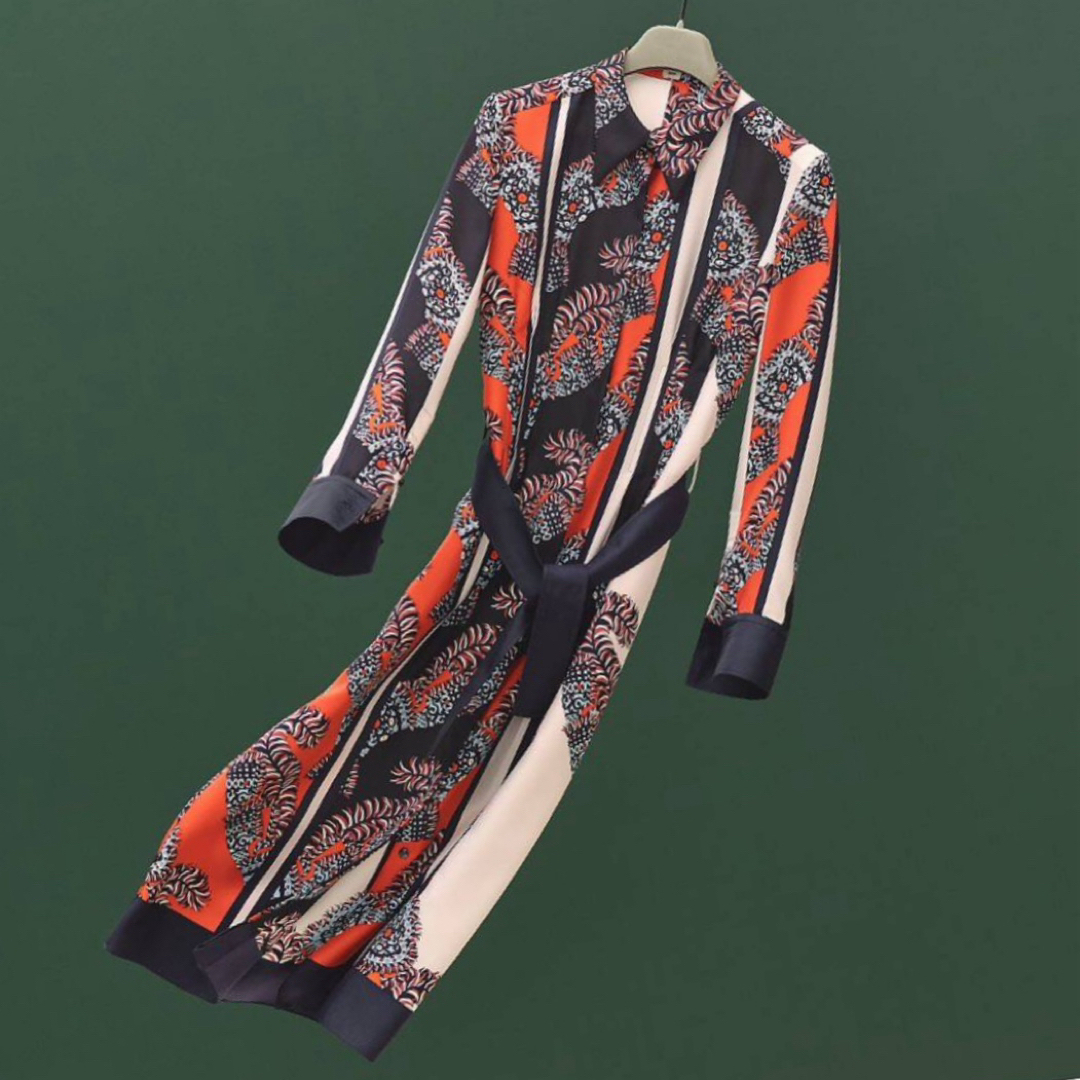 HERMES エルメス 極美品 ツイルレーヌ シャツワンピース HERMES エルメス 極美品 ツイルレーヌ シャツワンピース