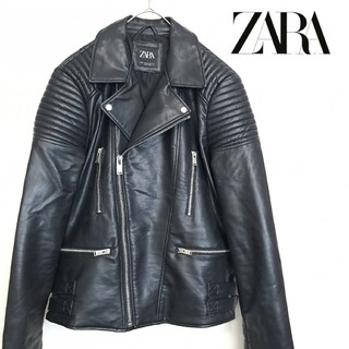 ザラ(ZARA)の【極美品/ビッグサイズ】ZARA ライダースジャケット ダブル ブラック XL(ライダースジャケット)