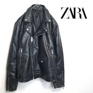 ザラ(ZARA)の【極美品/ビッグサイズ】ZARA ライダースジャケット ダブル ブラック XL(ライダースジャケット)