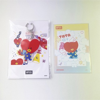 防弾少年団(BTS) - BT21  5周年 MUSEUMポストカードキーチェーン＆ブロマイド　TATA