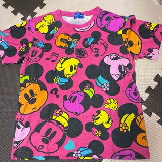 ディズニー(Disney)のディズニー　ディズニーリゾートミニーちゃん　総柄Tシャツ　　S(Tシャツ(半袖/袖なし))