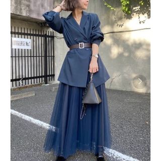 アメリヴィンテージ(Ameri VINTAGE)のTRINITY JKT TULLE DRESS(ロングワンピース/マキシワンピース)