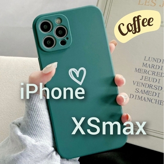 iPhoneXSmax】✨iPhoneケース グリーン ハート 手書き 緑(iPhoneケース)