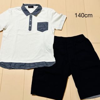 コムサイズム(COMME CA ISM)のCOMME CA ISM 140 半袖　ポロシャツ 男の子　まとめ売り　黒パンツ(Tシャツ/カットソー)