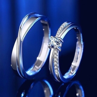 【ギフト】ペアリング　S925　フリーサイズ　結婚指輪　カップル　シンプル(リング(指輪))