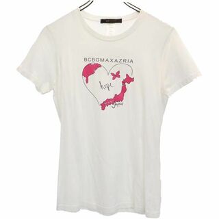 ビーシービージーマックスアズリア(BCBGMAXAZRIA)のビーシービージーマックスアズリア ロゴプリント 半袖 Tシャツ S ホワイト系 BCBGMAXAZRIA レディース(Tシャツ(半袖/袖なし))