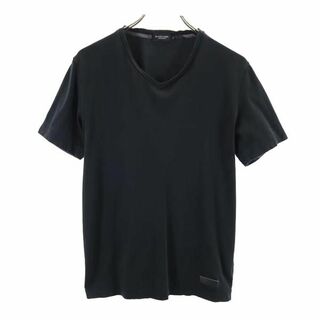 BLACK LABEL CRESTBRIDGE - ブラックレーベルクレストブリッジ 日本製 三陽商会 ロゴ刺繍 半袖 Vネック Tシャツ M 黒 BLACK LABEL CRESTBRIDGE メンズ