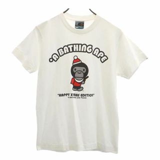 アベイシングエイプ(A BATHING APE)のアベイシングエイプ 日本製 プリント 半袖 Tシャツ S 白系 A BATHING APE メンズ(Tシャツ/カットソー(半袖/袖なし))