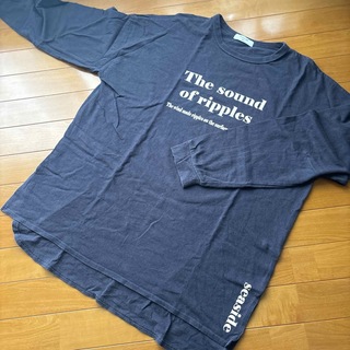 サマンサモスモス(SM2)のSamansa Mos2 blue ロゴ チュニックTシャツ(Tシャツ(長袖/七分))