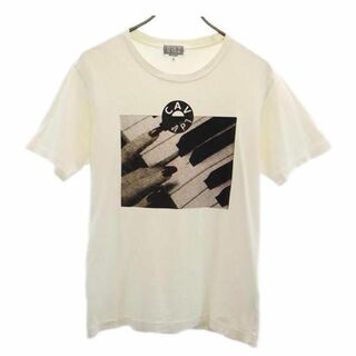 シーイー 日本製 プリント 半袖 Tシャツ S ホワイト C.E メンズ(Tシャツ/カットソー(半袖/袖なし))