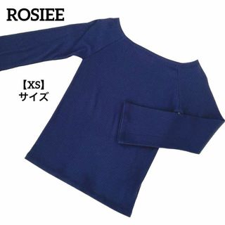 ロージー(ROSIEE)のA421 【美品】 ROSIEE ロージー ニット リブ 長袖 無地 紺色 XS(ニット/セーター)