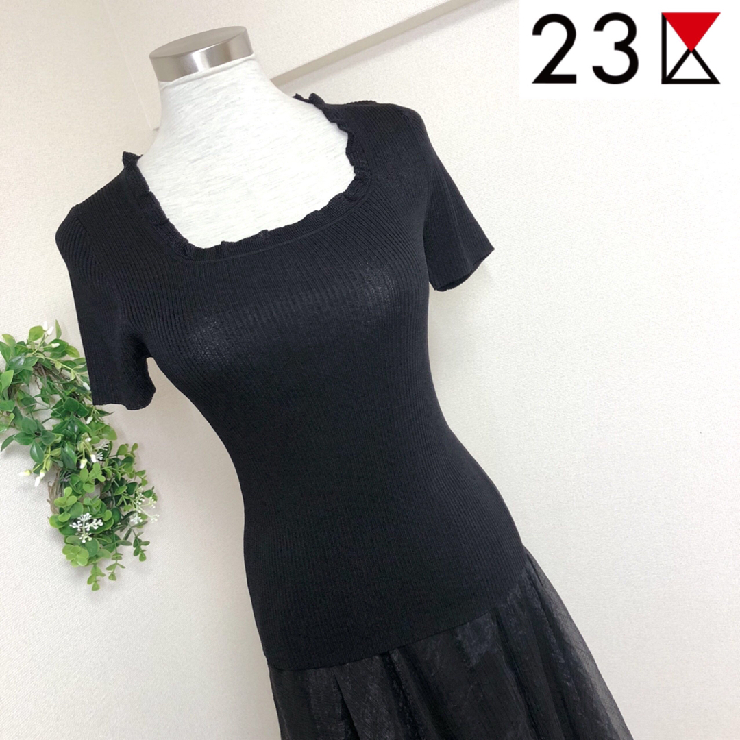 23区 - 23区の薄手のサマーニット黒ブラック38の通販 by はりね 23区 - 23区の薄手のサマーニット黒ブラック38の通販 by はりね