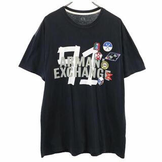 アルマーニエクスチェンジ(ARMANI EXCHANGE)のアルマーニエクスチェンジ プリント 半袖 Tシャツ M 黒系 ARMANI EXCHANGE メンズ(Tシャツ/カットソー(半袖/袖なし))