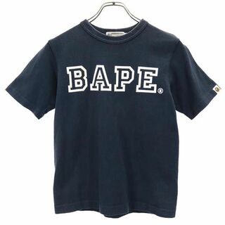 アベイシングエイプ(A BATHING APE)のアベイシングエイプ 日本製 プリント 半袖 Tシャツ XS ネイビー系 A BATHING APE メンズ(Tシャツ/カットソー(半袖/袖なし))