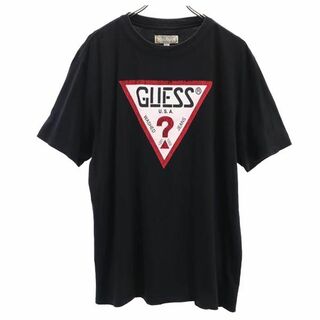 GUESS - ゲス トライアングルロゴ プリント 半袖 Tシャツ S ブラック系 Guess メンズ