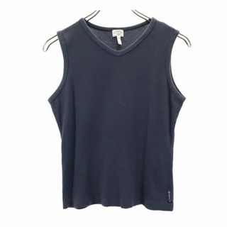 アルマーニジーンズ(ARMANI JEANS)のアルマーニジーンズ イタリア製 ノースリーブ Vネック カットソー 42 ネイビー ARMANI JEANS レディース(カットソー(半袖/袖なし))