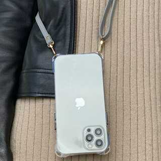 アイフォン スマホショルダー iPhone14 ケース クリア 可愛い(iPhoneケース)