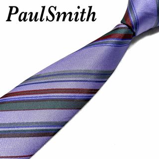 ポールスミス(Paul Smith)の【美品】 ポールスミス ネクタイ ストライプ マルチカラー シルク 高級(ネクタイ)