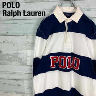 POLO RALPH LAUREN - ポロラルフローレン ボーダー 刺繍 POLOロゴ ポロシャツ ラガーシャツ