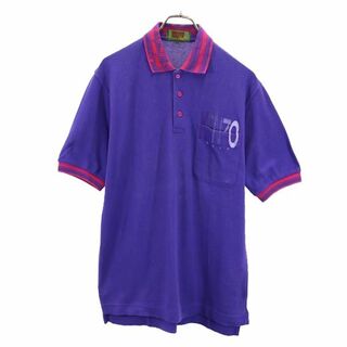ケンゾー(KENZO)のケンゾー 日本製 ゴルフ 半袖 ポロシャツ 2 紫系 KENZO GOLF 鹿の子 メンズ(ポロシャツ)