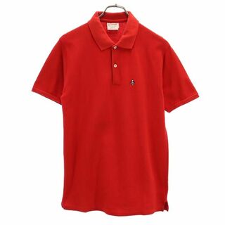 マンシングウェア(Munsingwear)のマンシングウェア USA製 ゴルフ 半袖 ポロシャツ M レッド Munsing wear 鹿の子 メンズ(ポロシャツ)